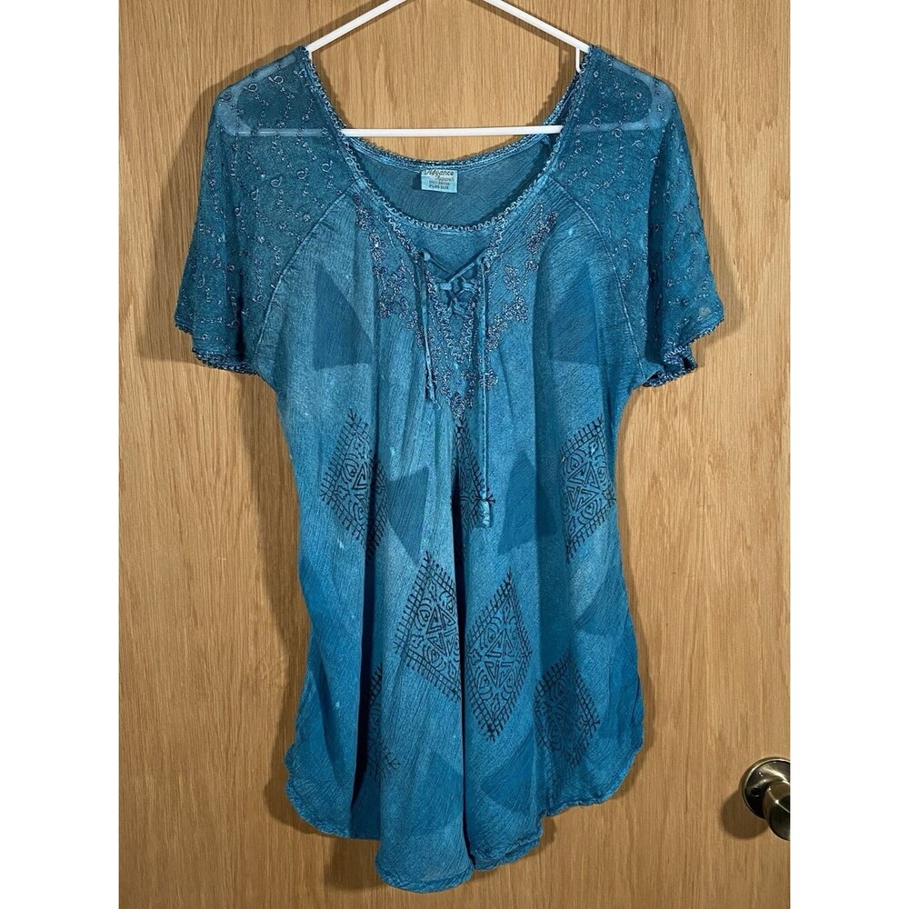 Advance Apparels Women's OS Sheer Top FairyCore WhimsiGoth Ethereal AngelCore